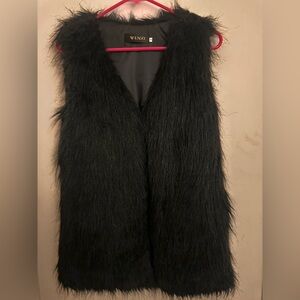 Vince Black Faux Fur Vest